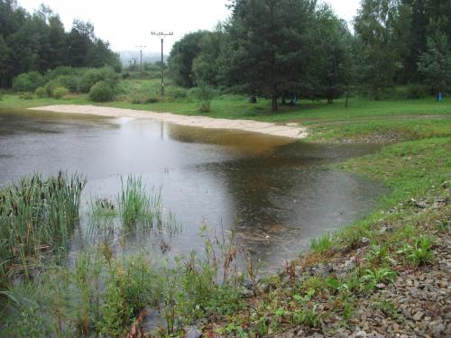 Přívalové deště - rybník